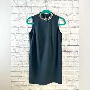 Ann Taylor Black Embellished Sleeveless Dress |‎ Size 0 | NWT